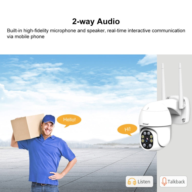 Sricam SP028 1080P HD Outdoor PTZ Camera, Support Two Way Audio / Motion Detection / Humanoid Detection / Color Night Vision / TF Card, US Plug Sricam SP028 1080P HD Outdoor PTZ Camera, Support Two Way Audio / Motion Detection / Humanoid Detection / Color Night Vision / TF Card, US Plug